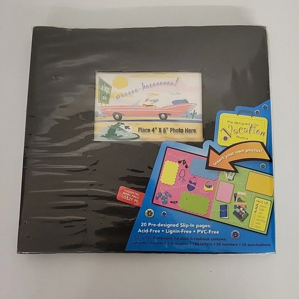 Vacation Scrapbook Photo Album 20 Pages Frames with letters